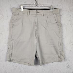 Hang Ten Shorts Mens 34 Gray Micro Check Golf Chino Casual Walk Surf Wear Beach